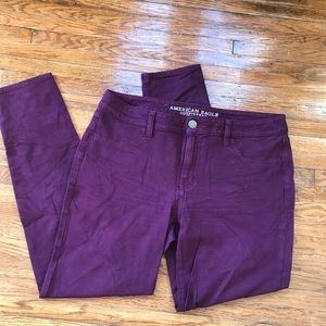 American Eagle Wine Jeggings with Super Stretch